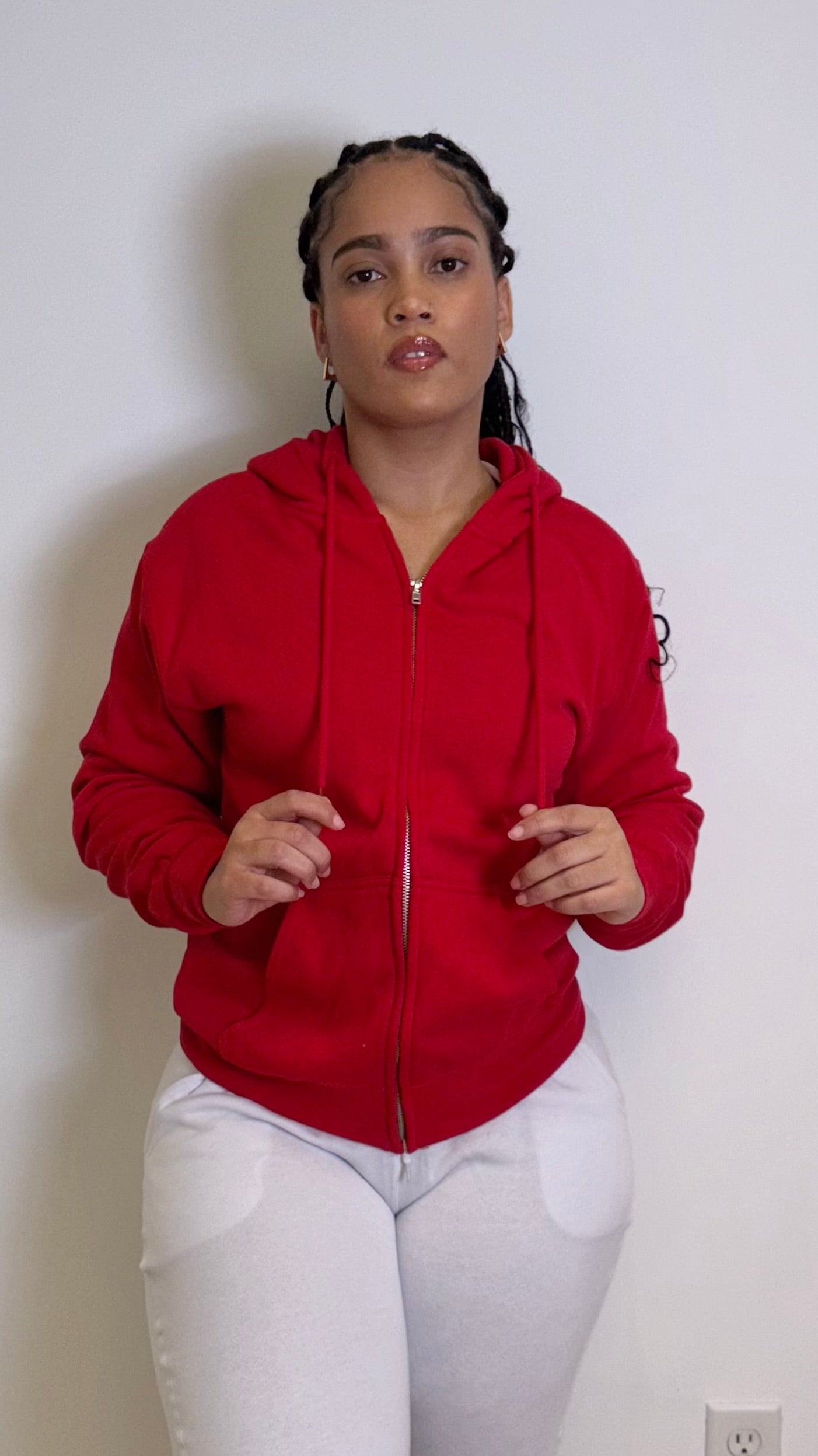 Oversized Boyfriend Zip-Up Hoodie Sweatshirt Jacket