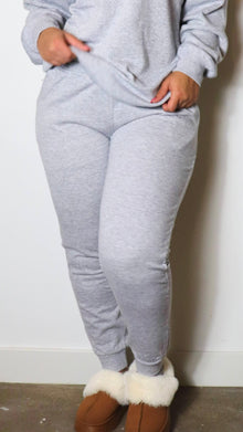  Cotton Terry Relaxed Fit Joggers in Heather Grey