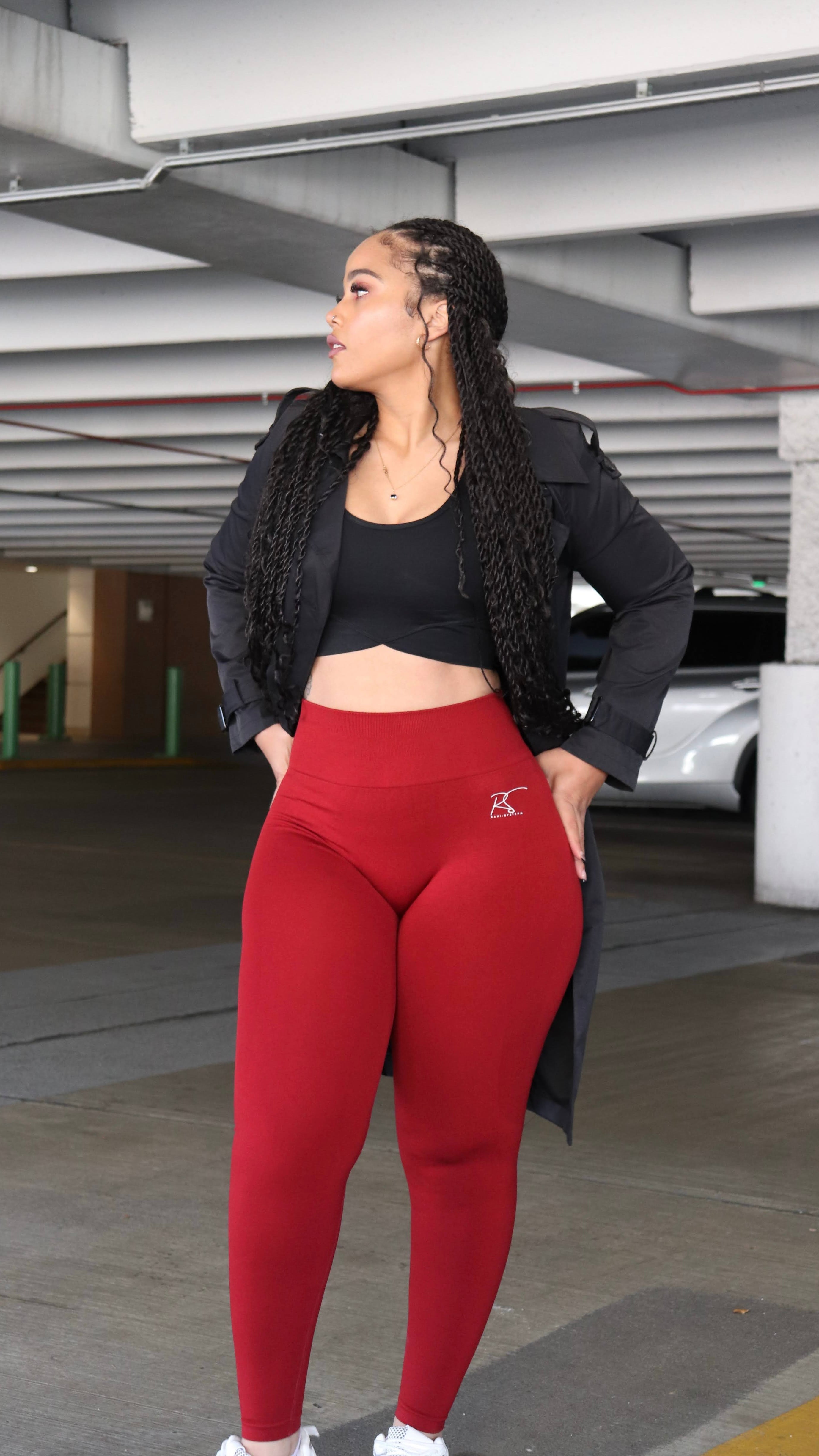 Ayanna Scrunch Butt Seamless Leggings in Burgundy – Ravi-bySteph