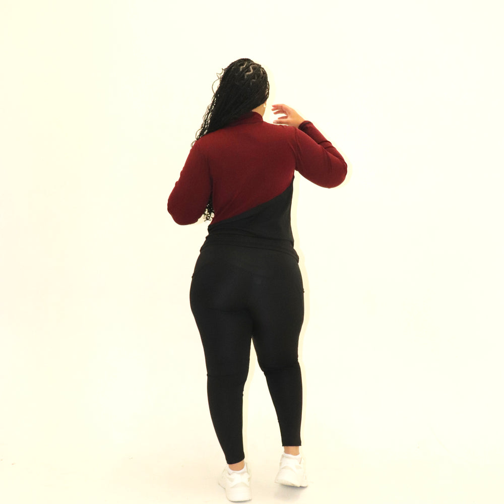 
                  
                    3 Piece Matching Workout Sets in Burgundy/Black - Ravi-bySteph
                  
                