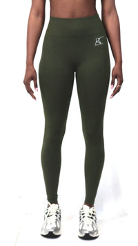 Ayanna Scrunch Butt Seamless Leggings in Dark Olive