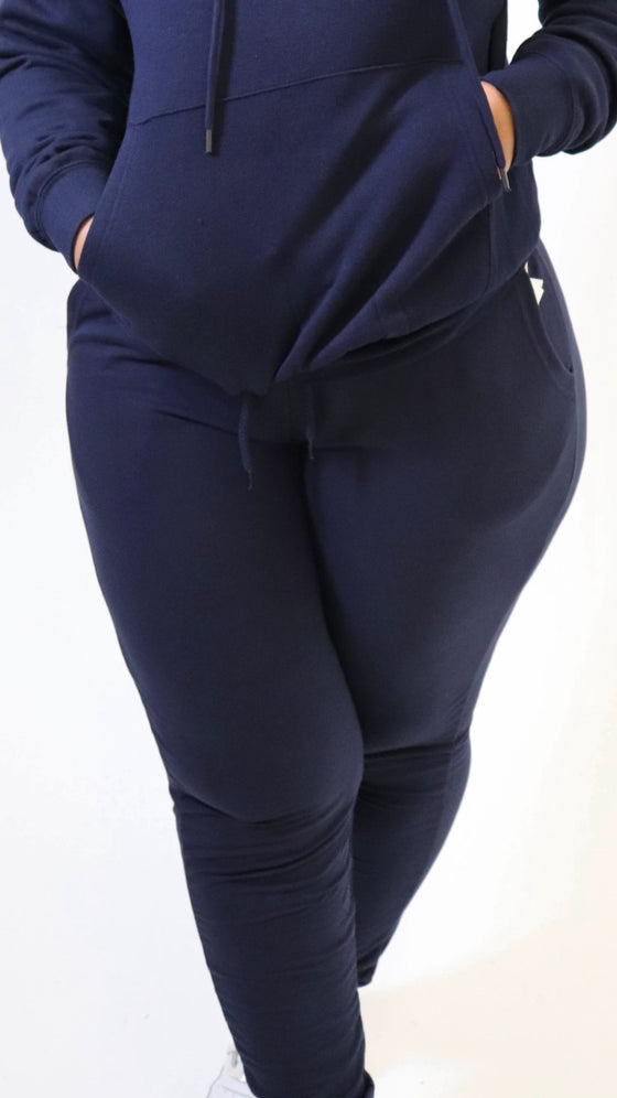 French Terry Boyfriend Jogger in Deep Navy
