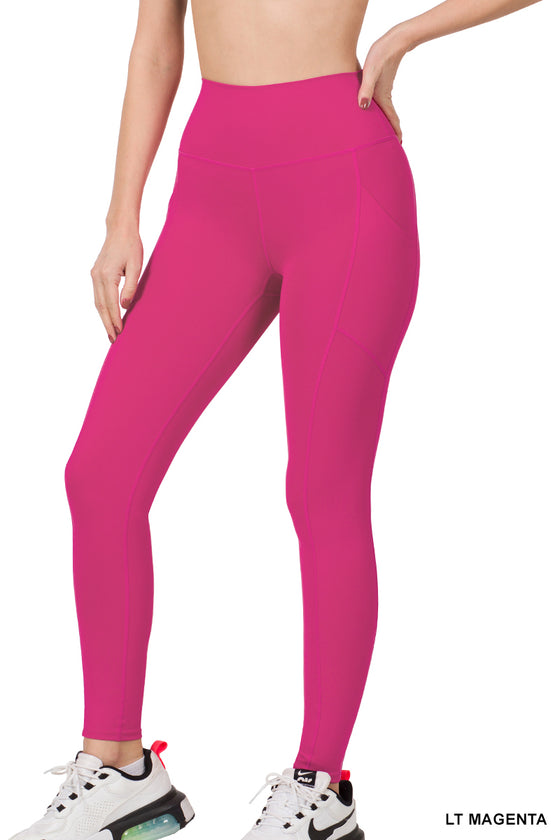 Essential Legging with Pockets in Magenta