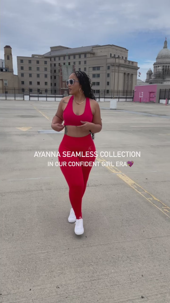 Ayanna Seamless Butt Scrunch Leggings in Red