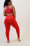Ayanna Seamless Butt Scrunch Leggings in Red