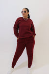 Relaxed Fit Jogger Sweatpants in Burgundy