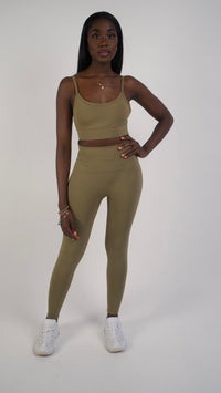 High Waisted Leggings Set in Mossy Meadow (Final restock)